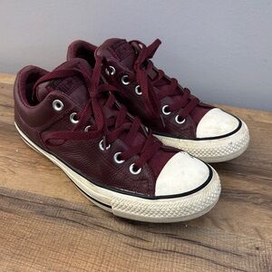 Converse All Star High Street Ox Leather Burgundy Shoes Sneakers
